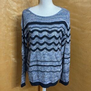 NWOT Evolution By Cyrus From Stitch Fix Blue Long Sleeve See Through Sweater
